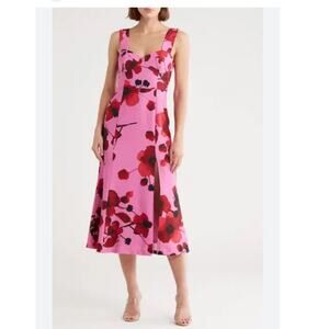 Hutch buster midi dress in pink raspberry size 6